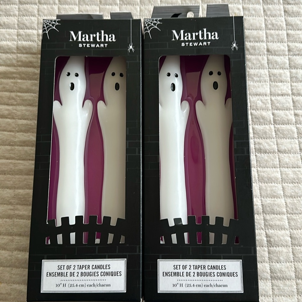 Martha Stewart Ghost 👻 Taper Candles Halloween NWT